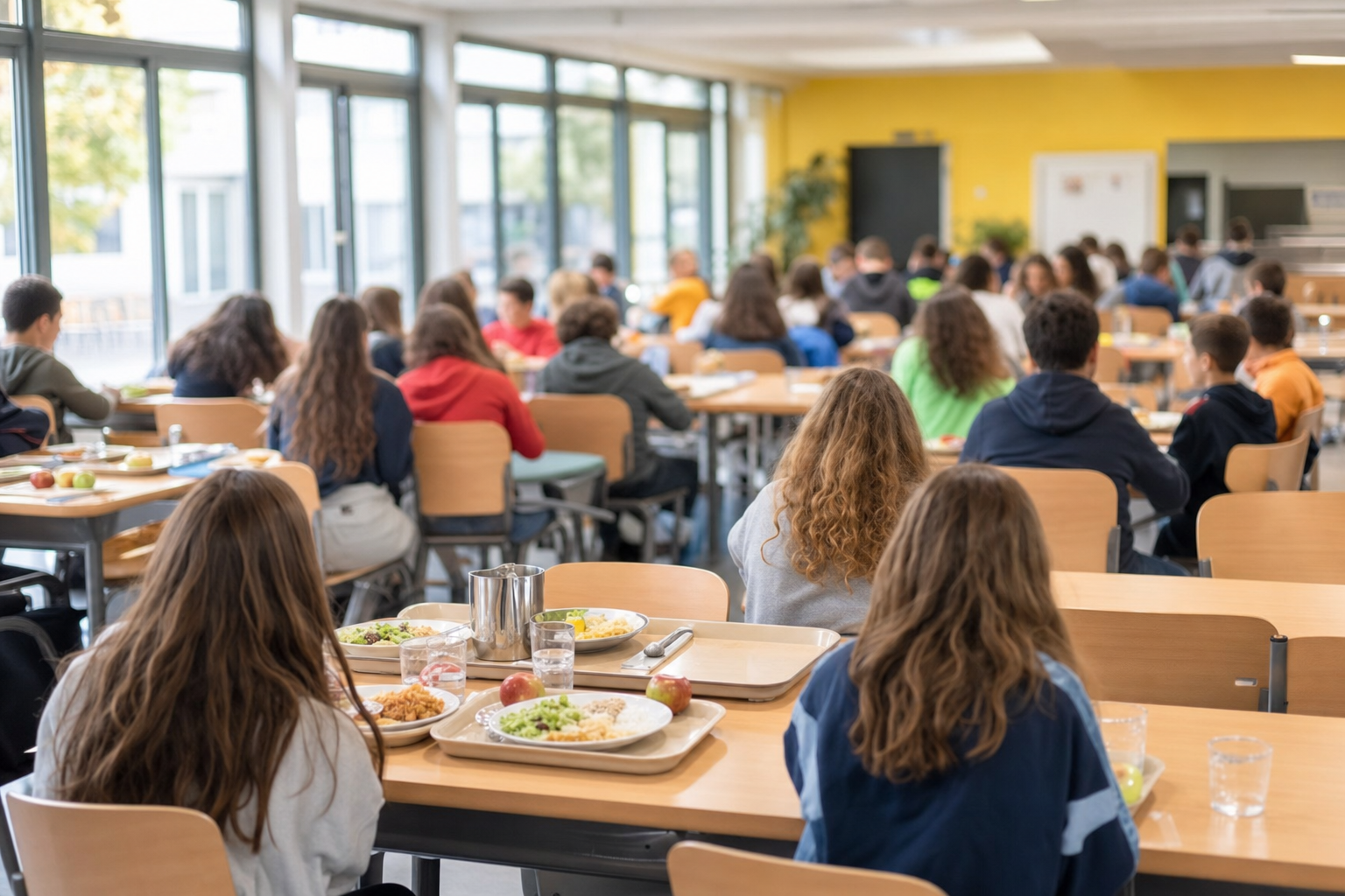 Un demi-pensionnaire mange à la cantine sans dormir sur place